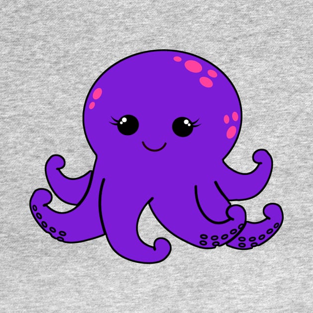 Cute Purple Octopus by AlondraHanley